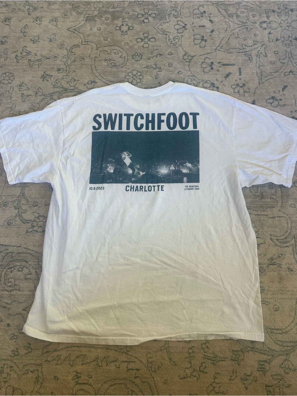 Switchfoot The Beautiful Letdown Tour Charlotte 2023 White Concert T-Shirt XXL
